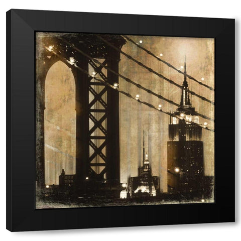 New York Aglow Black Modern Wood Framed Art Print by Donovan, Kelly