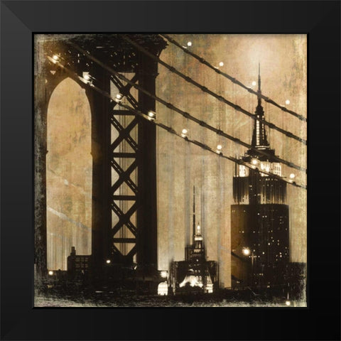 New York Aglow Black Modern Wood Framed Art Print by Donovan, Kelly