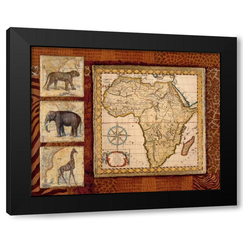 Journey to Africa I Black Modern Wood Framed Art Print by Tava Studios