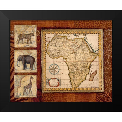 Journey to Africa I Black Modern Wood Framed Art Print by Tava Studios
