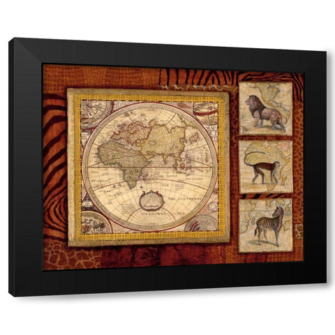 Journey to Africa II Black Modern Wood Framed Art Print with Double Matting by Tava Studios