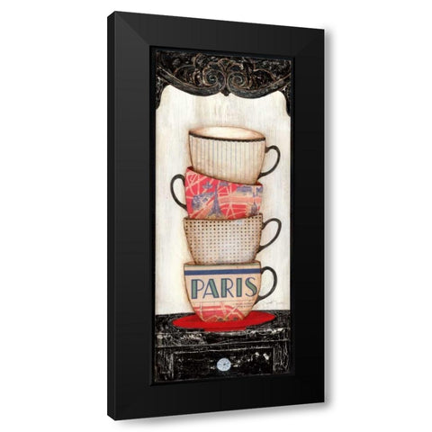 Coffee in Paris Black Modern Wood Framed Art Print by Tava Studios