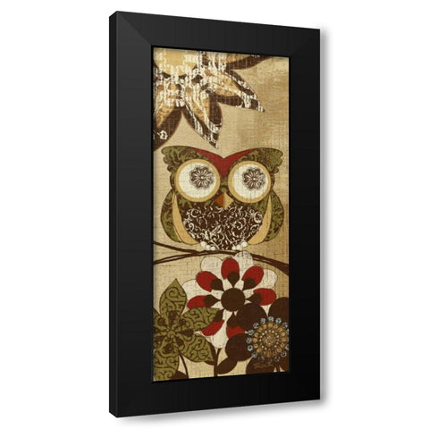 Owls Wisdom I Black Modern Wood Framed Art Print with Double Matting by Craven, Katrina