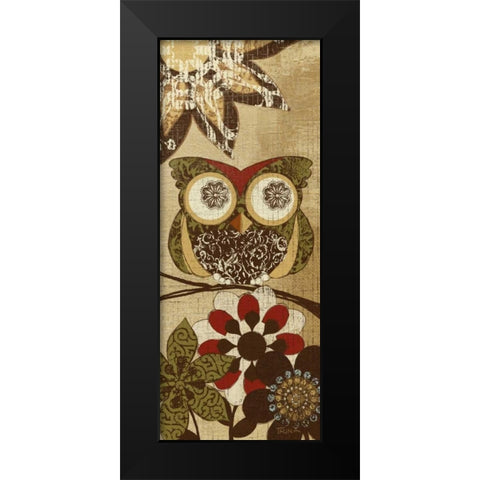 Owls Wisdom I Black Modern Wood Framed Art Print by Craven, Katrina