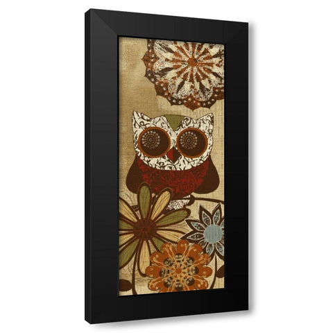 Owls Wisdom II Black Modern Wood Framed Art Print by Craven, Katrina