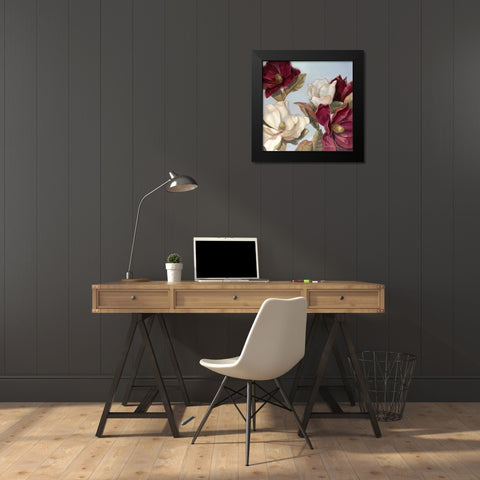 Magnolia Black Modern Wood Framed Art Print by Mathenia, Paul