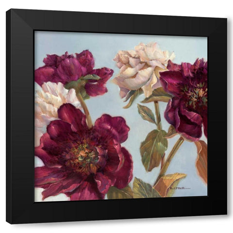 Peony Black Modern Wood Framed Art Print with Double Matting by Mathenia, Paul