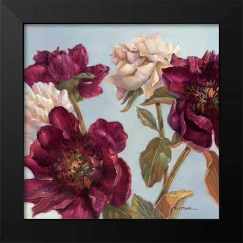 Peony Black Modern Wood Framed Art Print by Mathenia, Paul