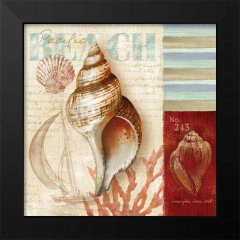 Pacific Beach  Black Modern Wood Framed Art Print by Knutsen, Conrad