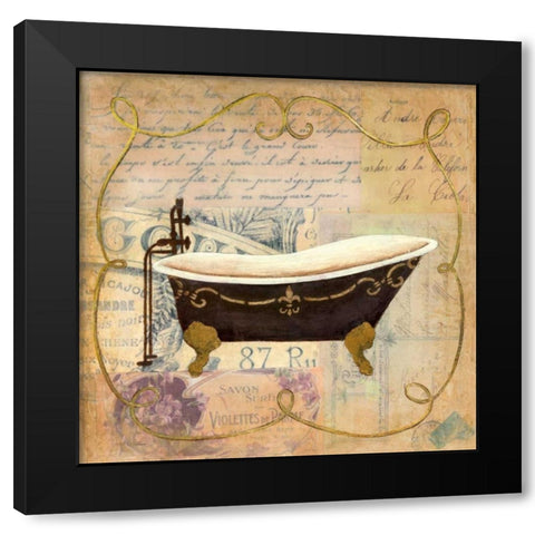 Bain de Luxe I Black Modern Wood Framed Art Print by Tava Studios