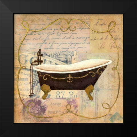 Bain de Luxe I Black Modern Wood Framed Art Print by Tava Studios