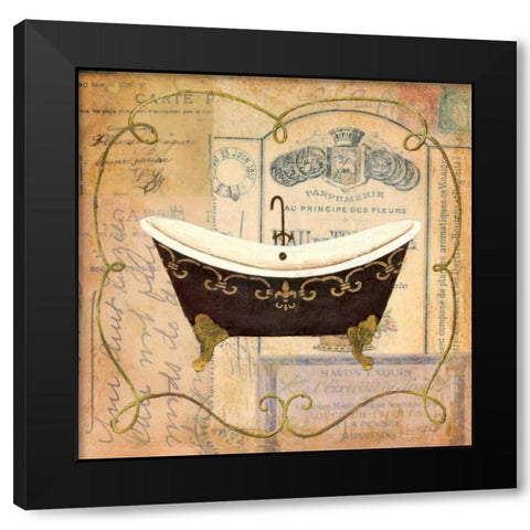 Bain de Luxe II Black Modern Wood Framed Art Print with Double Matting by Tava Studios