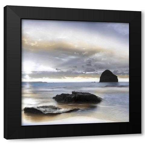 Sunset at Trebarwith Strand Black Modern Wood Framed Art Print with Double Matting by Delimont, Danita