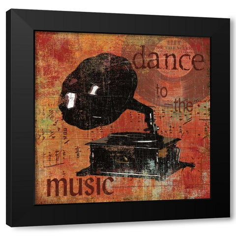 Dance to the Music Black Modern Wood Framed Art Print by Robinson, Carol