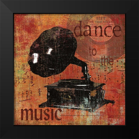 Dance to the Music Black Modern Wood Framed Art Print by Robinson, Carol