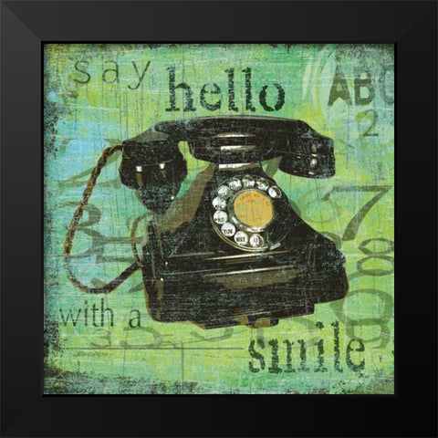 Say Hello With a Smile Black Modern Wood Framed Art Print by Robinson, Carol