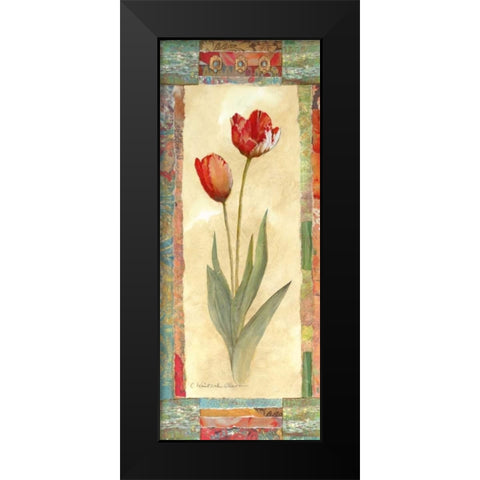 Tulip Montage Black Modern Wood Framed Art Print by Olson, Charlene