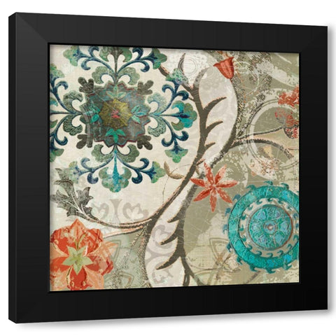 Royal Tapestry II Black Modern Wood Framed Art Print with Double Matting by Robinson, Carol