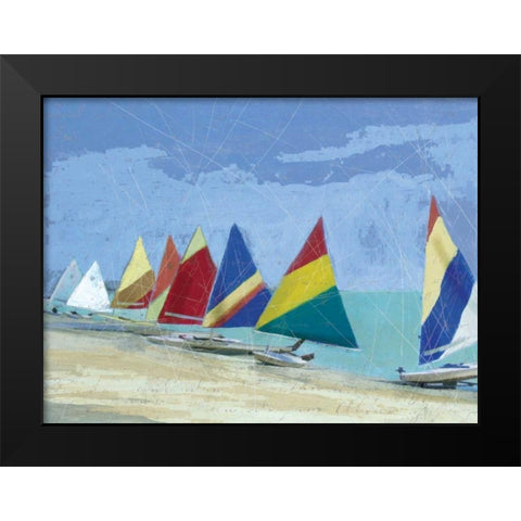 Sailboats Black Modern Wood Framed Art Print by Robinson, Carol