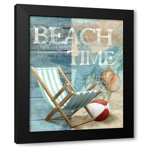 Beach Time Black Modern Wood Framed Art Print with Double Matting by Knutsen, Conrad