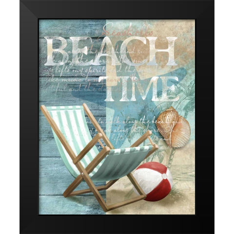 Beach Time Black Modern Wood Framed Art Print by Knutsen, Conrad