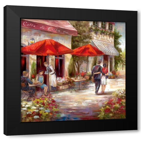 Cafe Afternoon I Black Modern Wood Framed Art Print with Double Matting by Nan