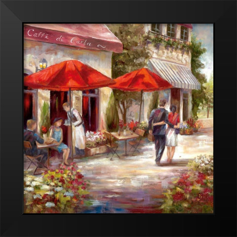 Cafe Afternoon I Black Modern Wood Framed Art Print by Nan