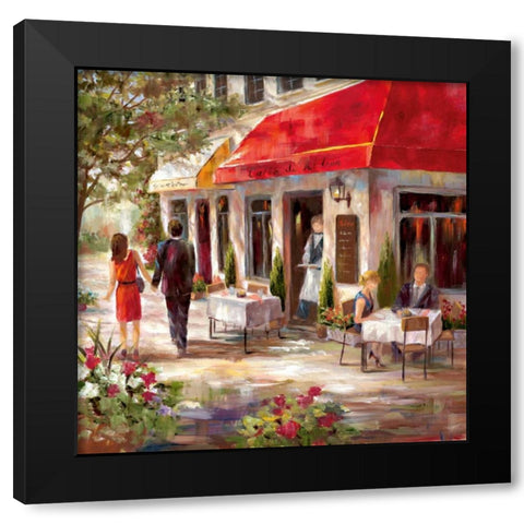 Cafe Afternoon II Black Modern Wood Framed Art Print with Double Matting by Nan