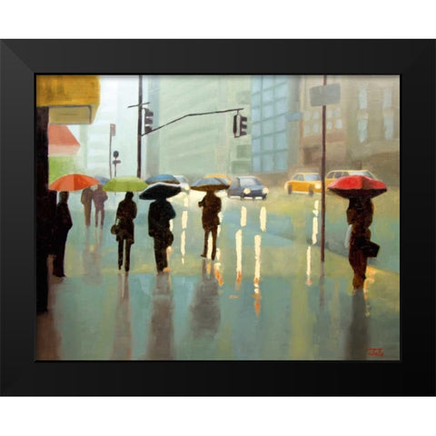 New York Reality Black Modern Wood Framed Art Print by Hamilton, Tate