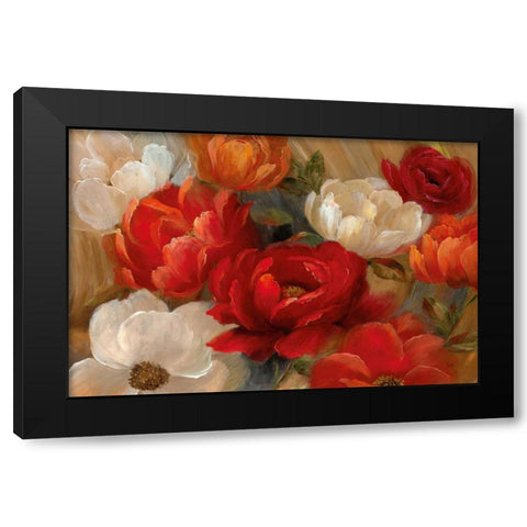 Jardin De Corail Black Modern Wood Framed Art Print with Double Matting by Nan