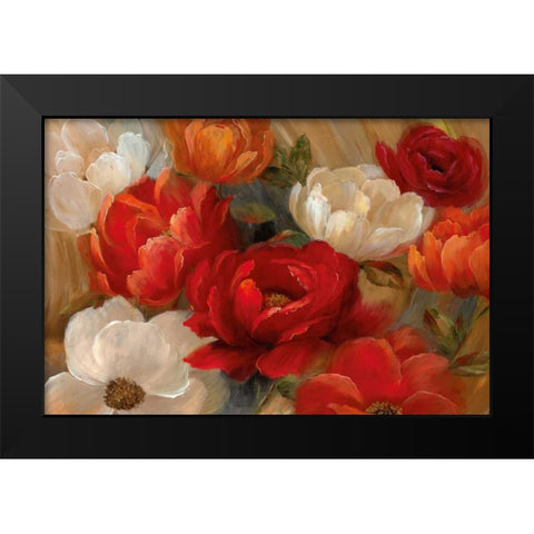 Jardin De Corail Black Modern Wood Framed Art Print by Nan