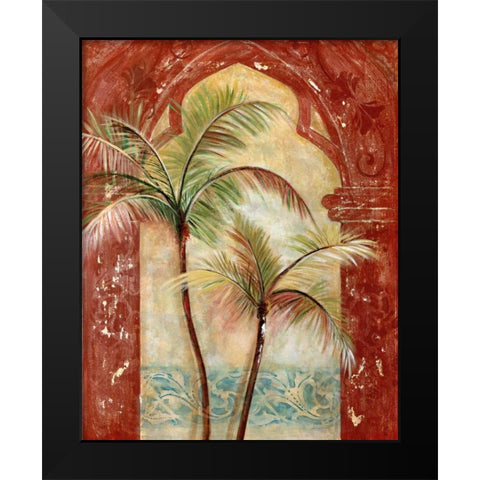 Palmizio II Black Modern Wood Framed Art Print by Tava Studios