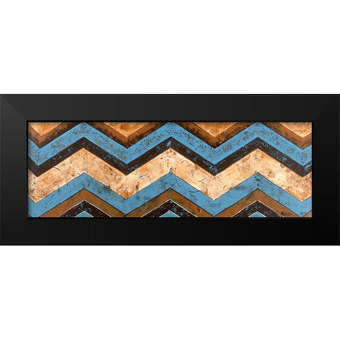 Chevron Black Modern Wood Framed Art Print by Craven, Katrina