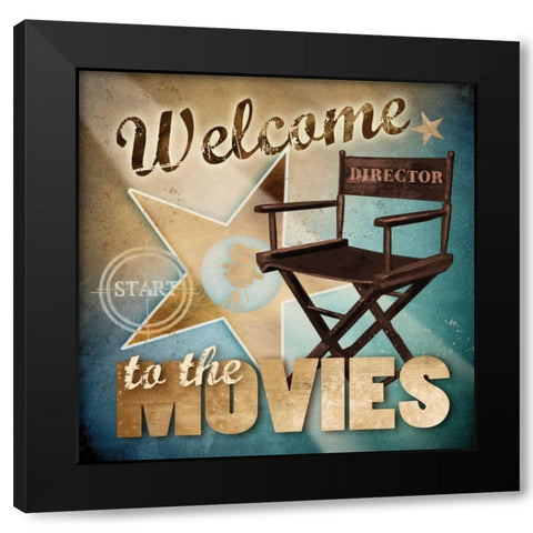 Welcome ToThe Movies Black Modern Wood Framed Art Print by Knutsen, Conrad