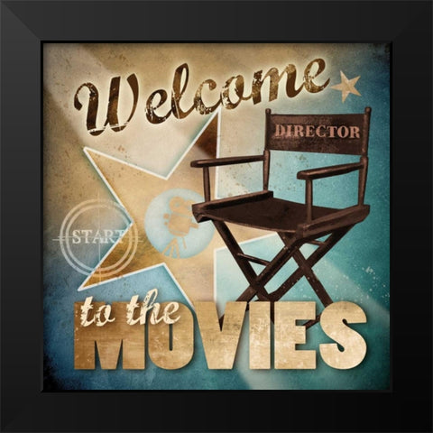Welcome ToThe Movies Black Modern Wood Framed Art Print by Knutsen, Conrad