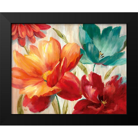 Avalon Garden Black Modern Wood Framed Art Print by Nan