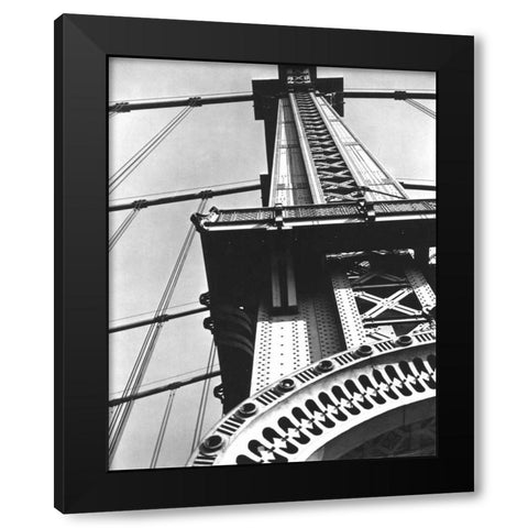 Eiffel Tower Black Modern Wood Framed Art Print by F Rosenstiels Widow and Son