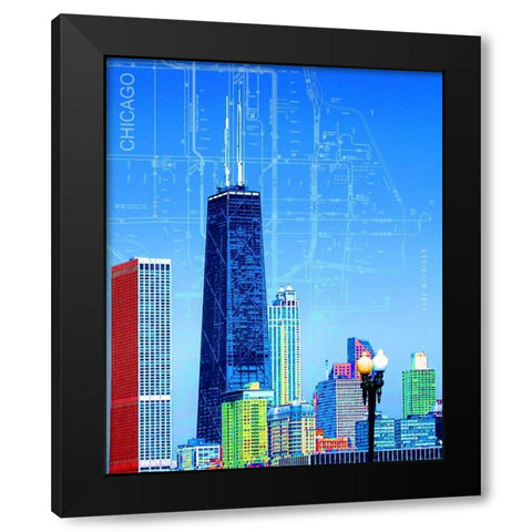 Hancock Tower Black Modern Wood Framed Art Print by Donovan, Kelly