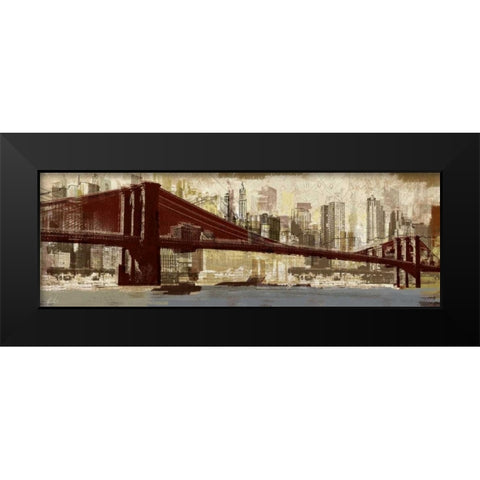 To Brooklyn Black Modern Wood Framed Art Print by Mosher, Kyle