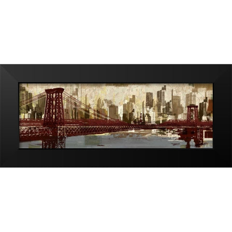 To New York Black Modern Wood Framed Art Print by Mosher, Kyle