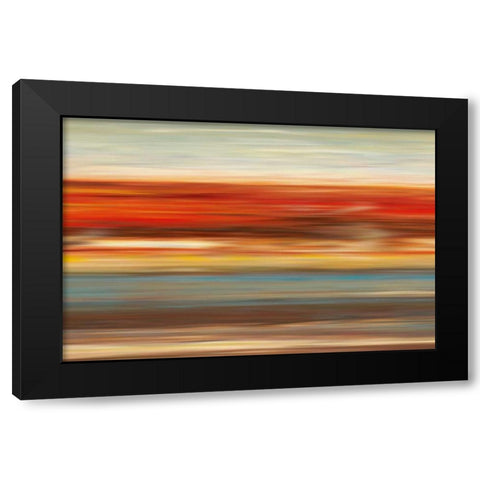 Linear Landscape Black Modern Wood Framed Art Print by Tava Studios