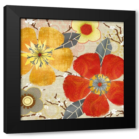 Splash Of Spring I Black Modern Wood Framed Art Print with Double Matting by Robinson, Carol
