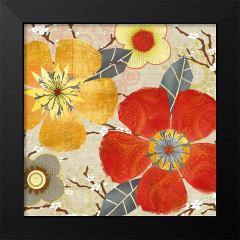 Splash Of Spring I Black Modern Wood Framed Art Print by Robinson, Carol