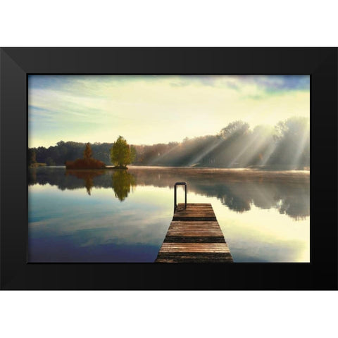 On Juniper Lake Black Modern Wood Framed Art Print by Weisz, Irene