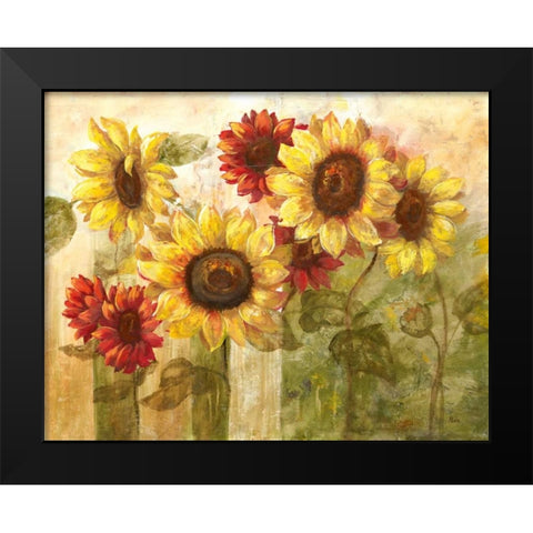 Sunflowers Delight Black Modern Wood Framed Art Print by Nan