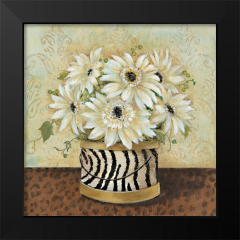 Exotic Touch I Black Modern Wood Framed Art Print by Tava Studios