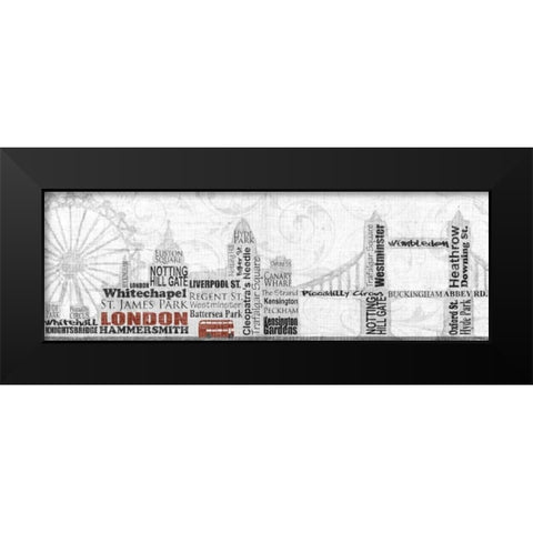 London Black Modern Wood Framed Art Print by Craven, Katrina