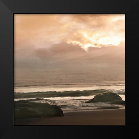 Malibu Sunrise Black Modern Wood Framed Art Print by Calascibetta, Mike