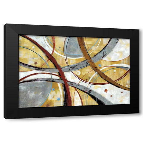 Swishes Black Modern Wood Framed Art Print with Double Matting by Nan