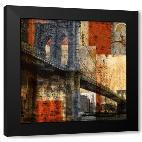 Brooklyn Bridge Black Modern Wood Framed Art Print by Craven, Katrina